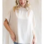 Boxy Top With Mock Neck