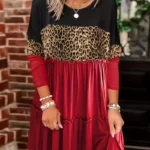 Leopard Print Tiered Dress