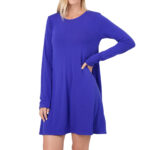 Long Sleeve Flare Dress With Pockets