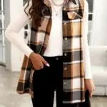 Plaid Button Down Vest