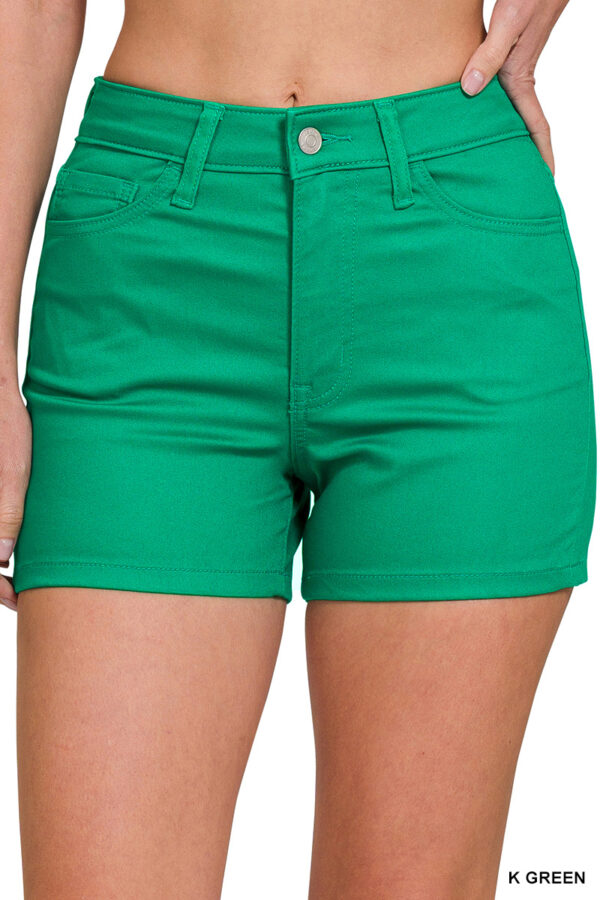 HIGH RISE COLOR JEAN SHORTS