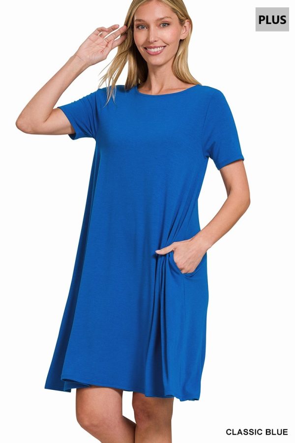 Plus Size Flared Dress With Pockets - Image 3