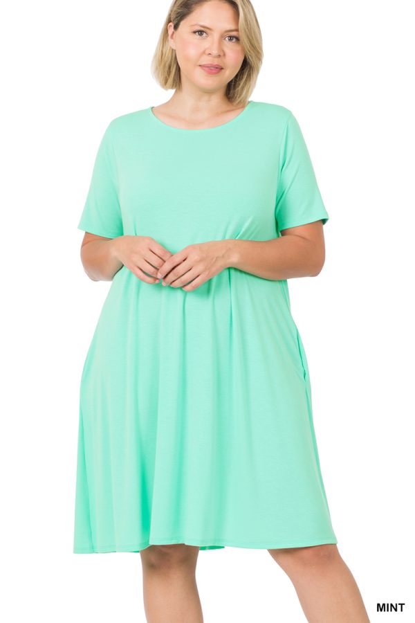 Plus Size Flared Dress With Pockets - Image 2