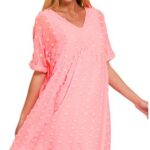 SWISS DOT BABYDOLL V-NECK DRESS