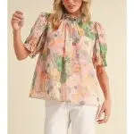 FLOWER PRINT CHIFON TOP