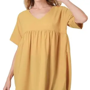 EMPIRE WAIST SHIRRING TOP - PLUS