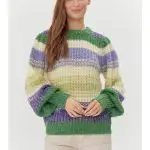 Green and Purple Striped Sweater