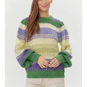 Green and Purple Striped Sweater
