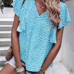 FLUTTER SLEEVE FLORAL TOP