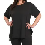 PLUS SIZE BUTTERY SOFT TOP AND BIKER SHORT SET