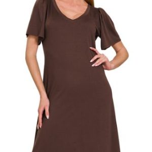 RUFFLE SLEEVE DRESS