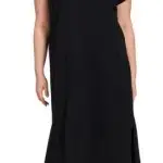 ROUND NECK SHORT SLEEVE MIDI DRESS