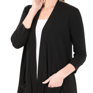 CARDIGANS WITH 3/4 SLEEVES AND POCKETS