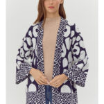 NAVY PRINT CARDIGAN