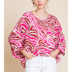 FUCHSIA PRINT TOP