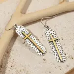 GOLD AND SILVER HAMMERED EARRINGS