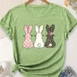 PLUS-SIZE ROUND NECK BUNNY GRAPHIC TEE