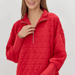 TEXTURED HALF ZIP PULLOVER