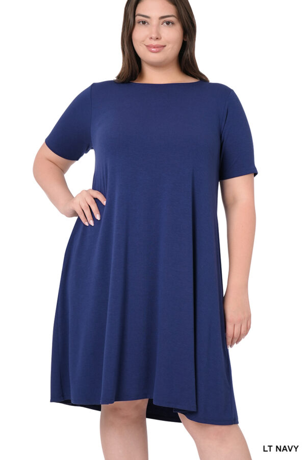 Plus Size Flared Dress With Pockets