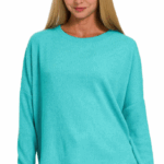 RIBBED LONG SLEEVE DOLMAN SWEATER