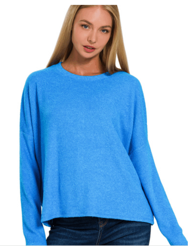 RIBBED LONG SLEEVE DOLMAN SWEATER - Image 5