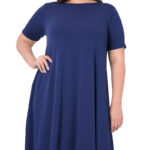 Plus Size Flared Dress With Pockets