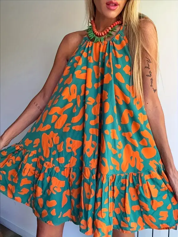 ANIMAL PRINT RUFFLE TRIM SUNDRESS - Image 2