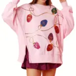 CHRISTMAS LIGHT SEQUIN PULLOVER