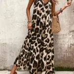 ANIMAL PRINT SPAGHETTI STRAP MAXI DRESS