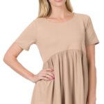 PLEATED SHORT SLEEVE TOP