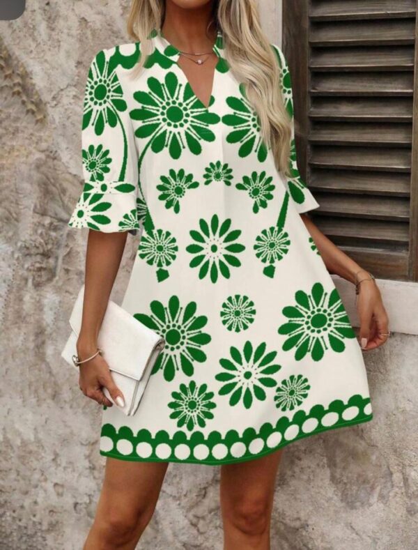 FLORAL V-NECK DRESS - Image 2