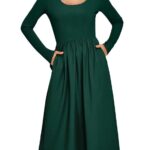 LONG SLEEVE TIERED MAXI DRESS WITH POCKETS