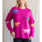 HOT PINK JAGUAR SWEATER