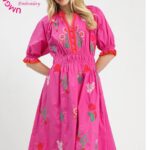 FUCHSIA FLORAL PRINT DRESS