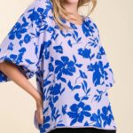 HI/LOW FLORAL SPLIT HEM TOP