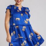 PLUS SIZE TIERED CHEETAH PRINT DRESS