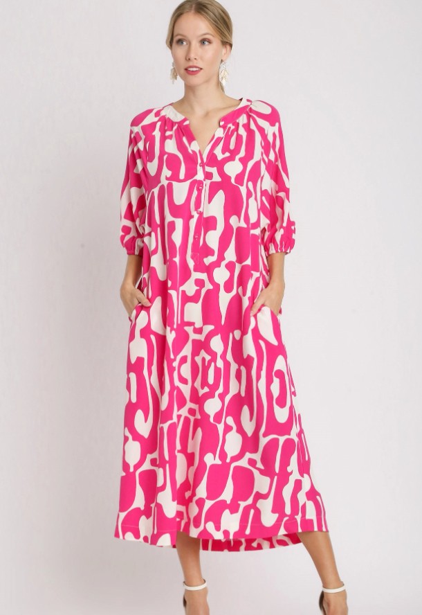 Screenshot 2026-01-17 162718 SPLIT NECK GEO PRINT DRESS WITH POCKETS - Image 1