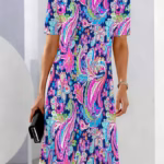 NAVY AND HOT PINK FLORAL DRESS